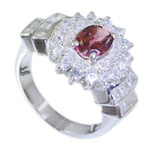 Kennedy Red Gemstone Halo Ring with Sparkling Crystals